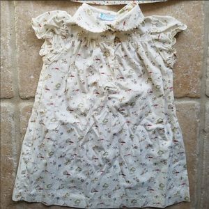JACADI PARIS 2 Piece Pinafore Dress 6-9 Month EUC